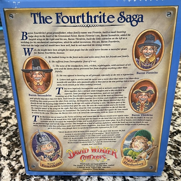 David Winter Cottages John Hine Studios Mad Baron Fourthrite’s Folly Numbered - Picture 10 of 10